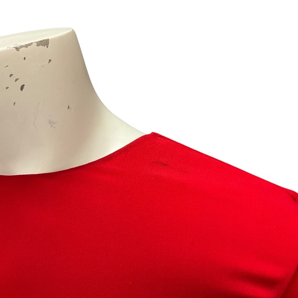 VALENTINO RED 2022 SILK CREPE CAPE DRESS - Picture 6 of 7